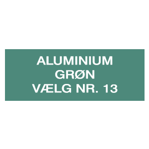 Grønt aluminiumsskilt på mål