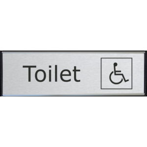 Toilet skilt handicap toilet børstet stål
