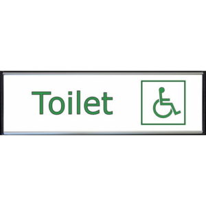 Toilet skilt handicap toilet hvid højglans alu
